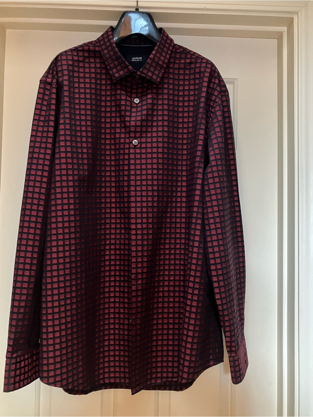 Alfani Men's Red & Black Check Shirt XL